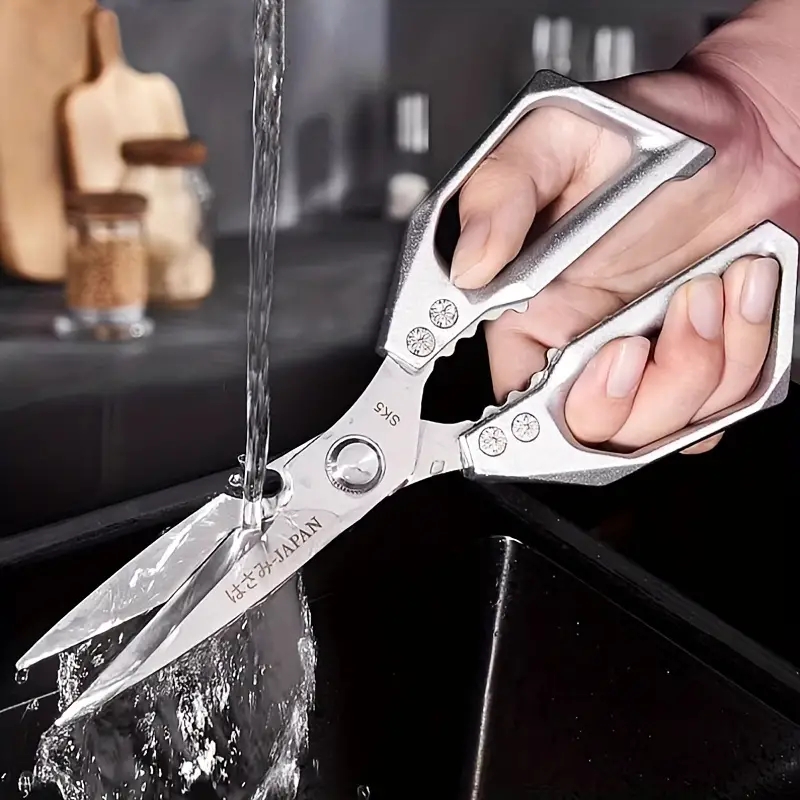 Tijeras de cocina de alta resistencia, tijeras multiusos de acero inoxidable para cortar carne y asar, tijeras de cocina para el hogar, 1 ud.
