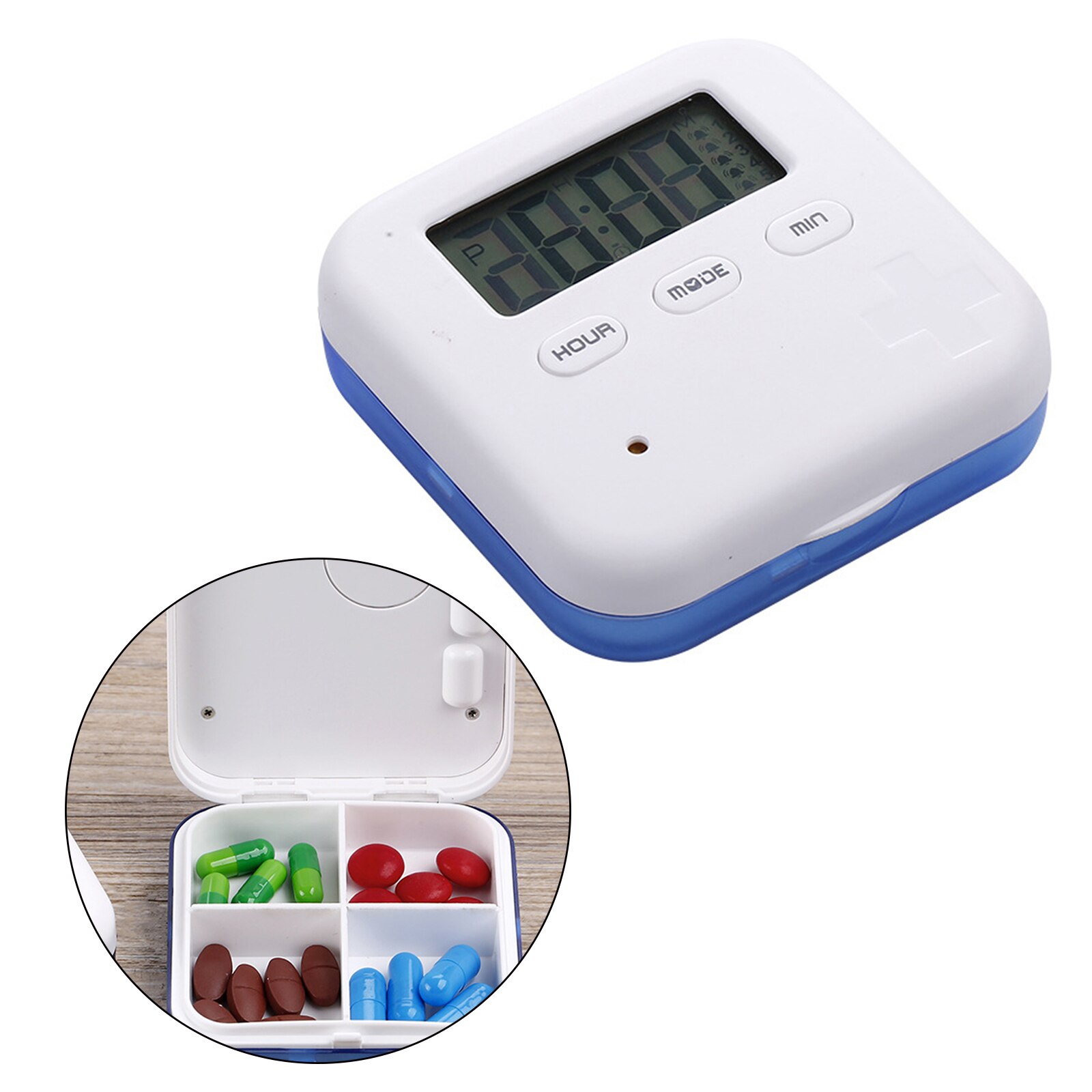 4Compartments Electronic Pill Reminder Storage Organizer Portable Intelligent Container Pill Holder Box Nursing Baby