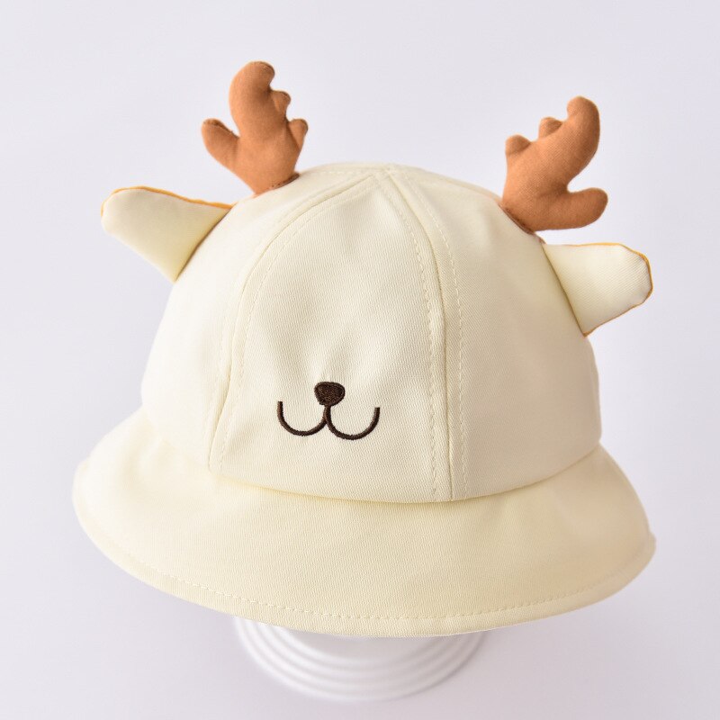 2022 Baby Bucket Hat Summer Leisure Sun Cap Animal Embroidery Boys Girls Fisherman Hats Kids Wide Brim Panama Caps: C