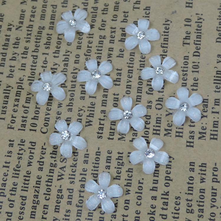 10 Pcs Kleurrijke Hars Bloem 10mm Diy Sieraden Maken Charms Sakura Handgemaakte Accessoires Voor Thuis: white