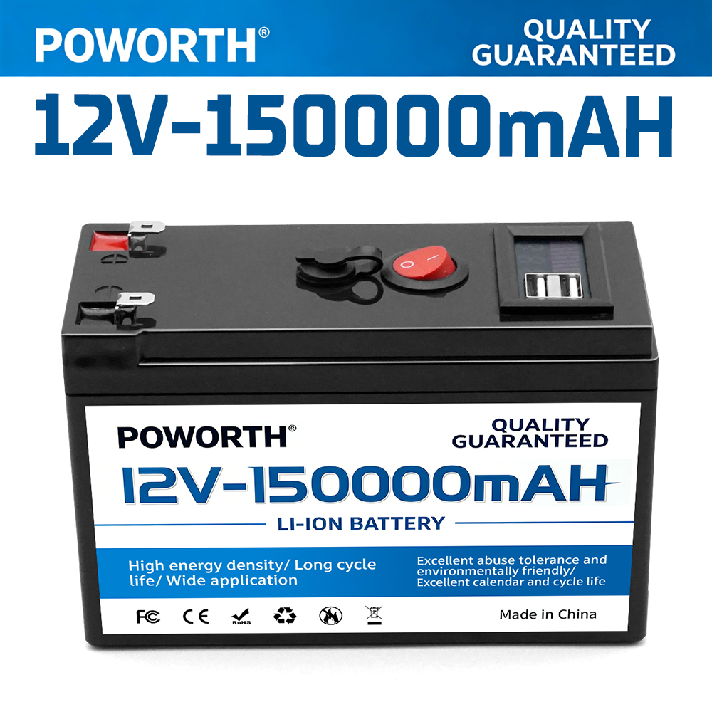 Højkapacitets lifepo 4- batteri 12v x 180000 mah med indbygget bms - løsning til solpaneler, autocampere, yachter og nødstrøm: Blomme