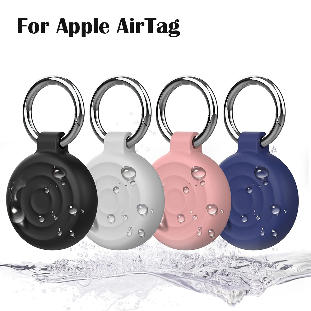 Silicone Keychain for Apple Airtags Case Protective Cover 360° Waterproof Airtag Holder Item Find Tracker Accessories