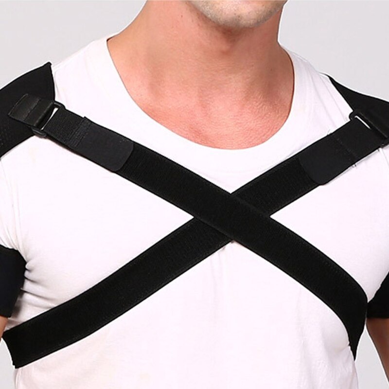 27RD Verstelbare Schouder Ondersteuning Spine Terug Ondersteuning, Unisex Double-Side Guard Strap Back Brace Houding Schouder Ondersteuning