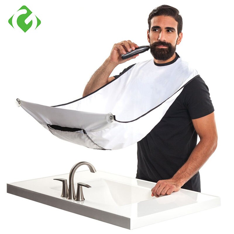 Babero de afeitado para el cuidado de la barba para hombre, delantal de corte de pelo Facial, paño impermeable, protector de limpieza, accesorios de baño, 1 ud.