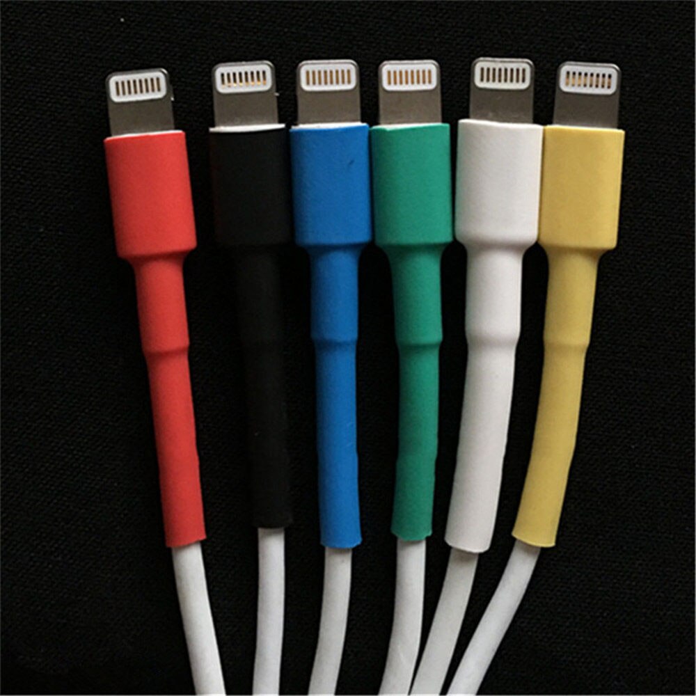 12 Stuks Effen Kleur Kabel Protector Usb Kabel Draad Organisator Bureau Kabelhaspel Krimpkous Mouw Voor Ipad iphone