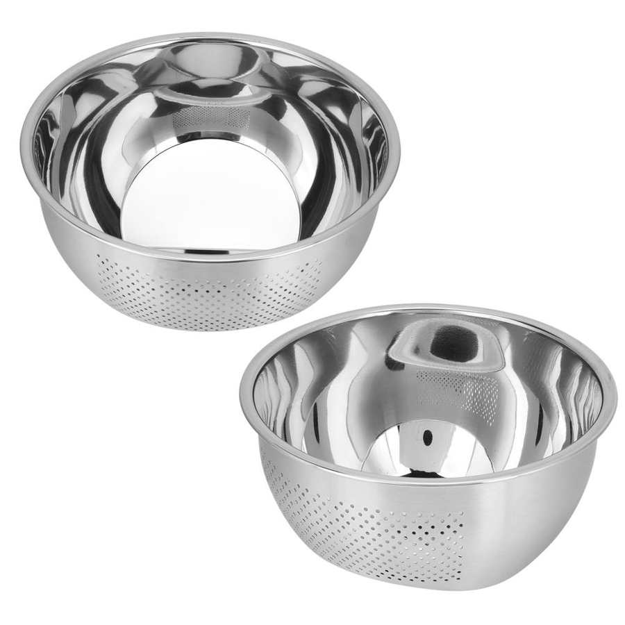 Rice Washing Bowl Stainless Steel Colander Vegetable Kitchen Tools with Side Drainer fruit basket