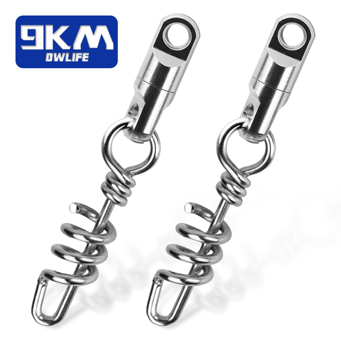 Fishing Corkscrew Swivel Snaps 10~30Pcs Saltwater Fishing Swivels Stainless Steel Heavy Duty Round Swivels Snap Lure Connector