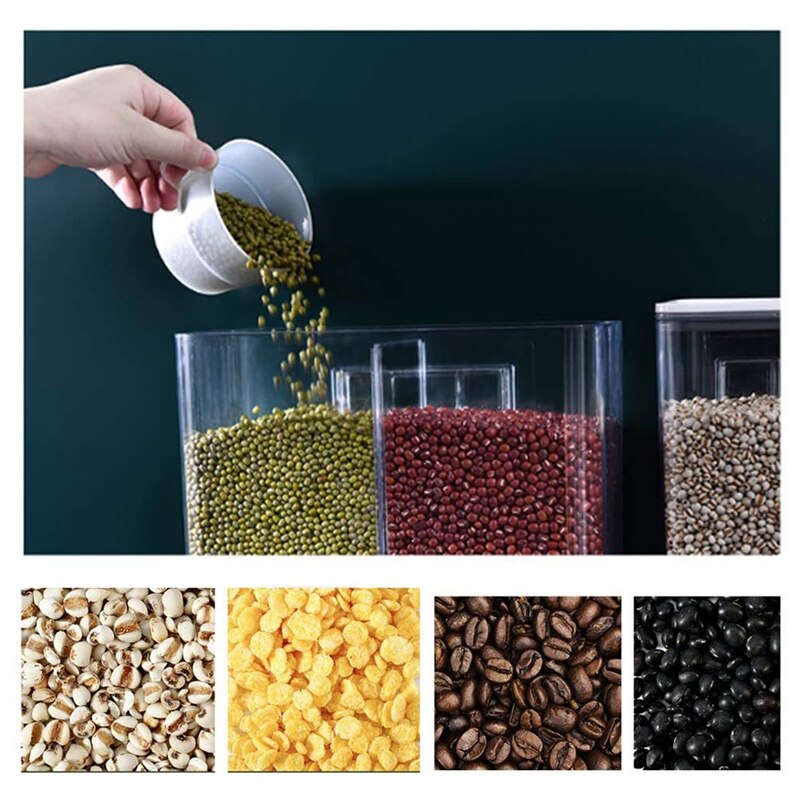 Wall-Mounted Dry Food Dispenser, Transparent Plastic, Dry Food Dispenser, Dry Food Fruit Storage Box