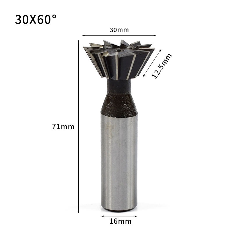 XCAN 30mm 45/60 Degrees HSS Dovetail Milling Cutter CNC Dovetail Router Bits for Wood/Metal Caving Dovetail End Mills