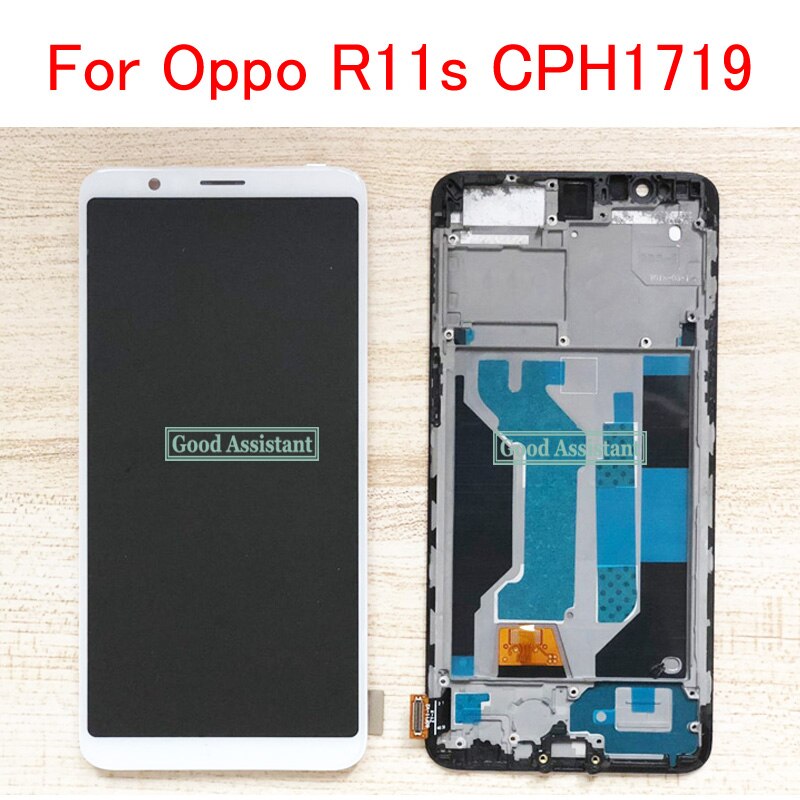 White/Black TFT 6.01 " For Oppo R11s CPH1719 LCD Display Touch Screen Digitizer Assembly Replacement with frame