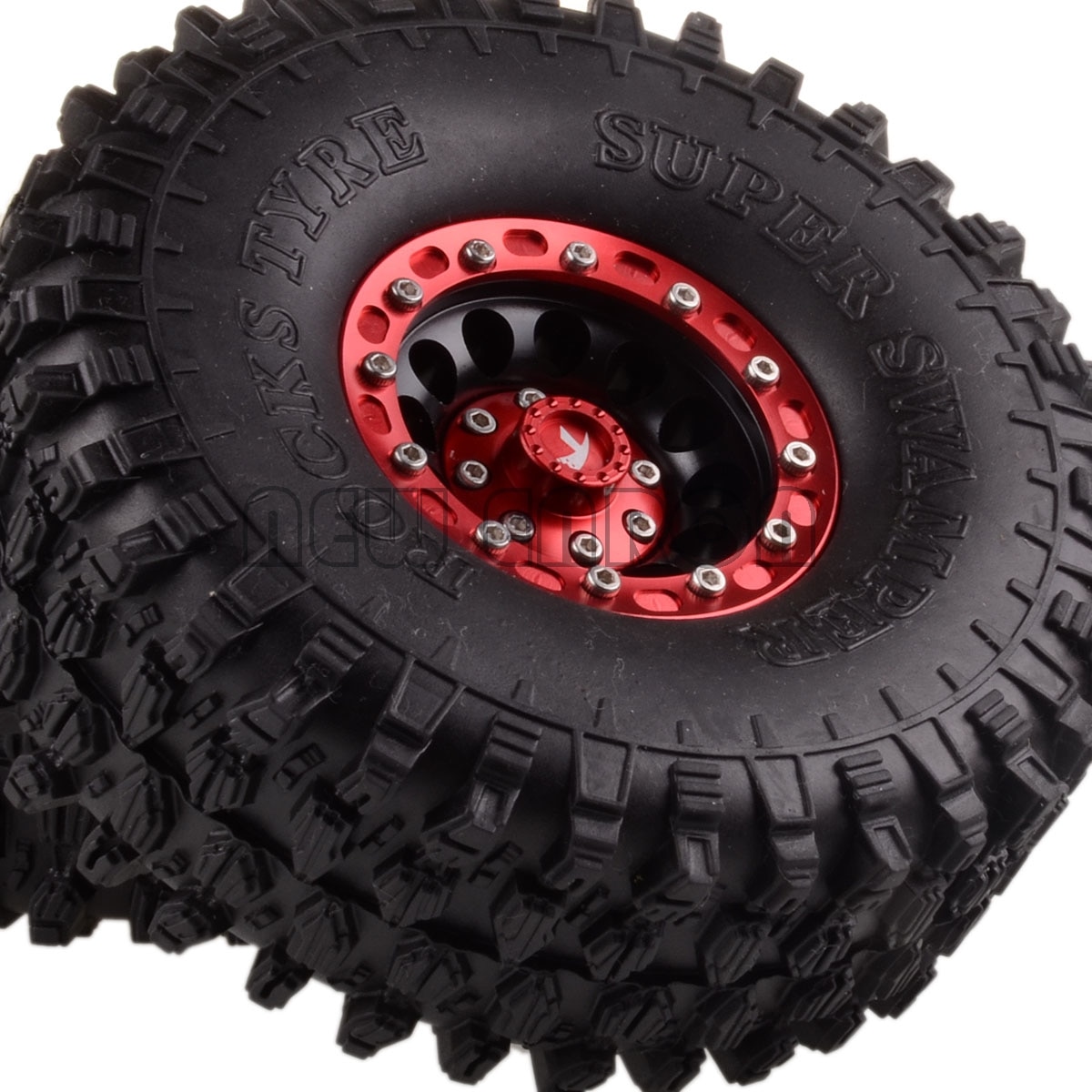 ENRON 1P 1.9" Metal Wheel RIMS & 120mm Super Swamper Rocks Tyre Tires RC 1/10 1:10 Rock Crawler Axial SCX10 SCX10 II 90046