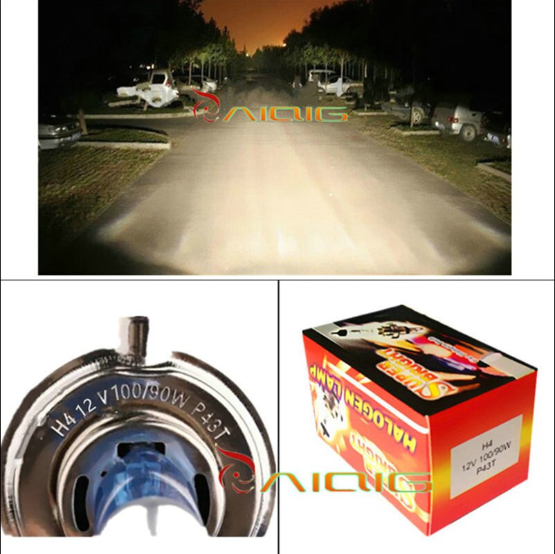 12v iluminación h4 100w 4300k 6000k coches blanco puro amarillo bombillas halógenas para faros antiniebla estilo