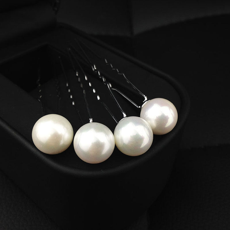 20 Stks/partij 6Cm Enkele Witte Parel Haarspelden Bruids Haarspelden Bruiloft Haar Accessoires Voor Vrouwen