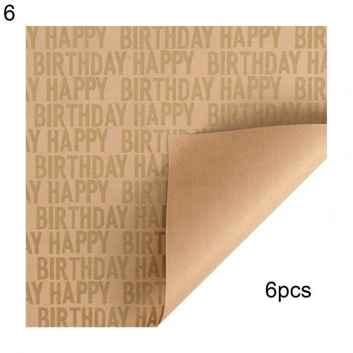 Thicken 1 Set Portable Happy Birthday Wrapping Paper Single-Sided Craft Papers Collapsible for Home: 6