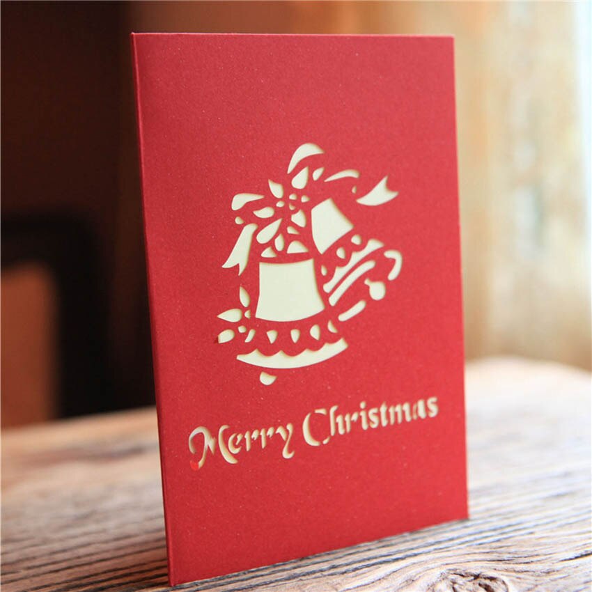 Carte de vœux de bonne année 3d pop-up arbre de noël fait main