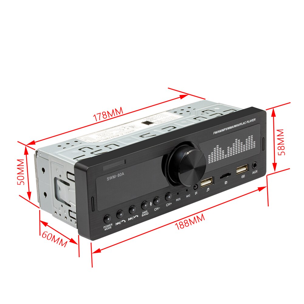 Radio Bluetooth 1Din Para Coche Con Manos Libres, MP3/USB/SD/FM/AUX Y Marco Incluido | Sonido Potente 60W, Pantalla LCD