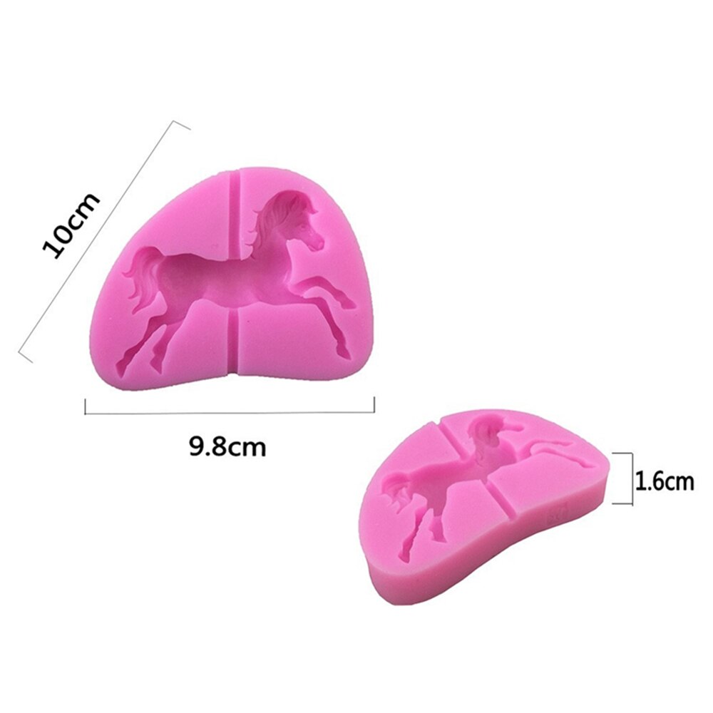 Carousel Horse Shape Plastic Cake Mold Bakeware 3D Silicone Mould For Chocolate Clay Fondant Cake Tools Decorating