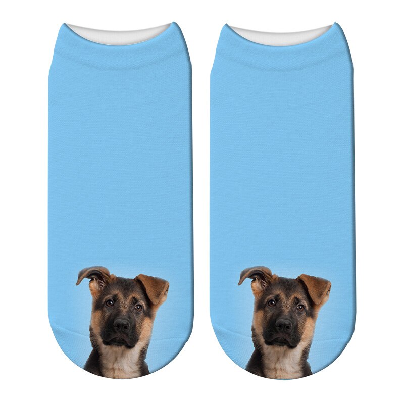 Calcetines impresión en 3D divertida estilo Harajuku Kawaii para mujer, calcetín tobilleros de corte bajo, de perro Multicolor, para Navidad,: Style2