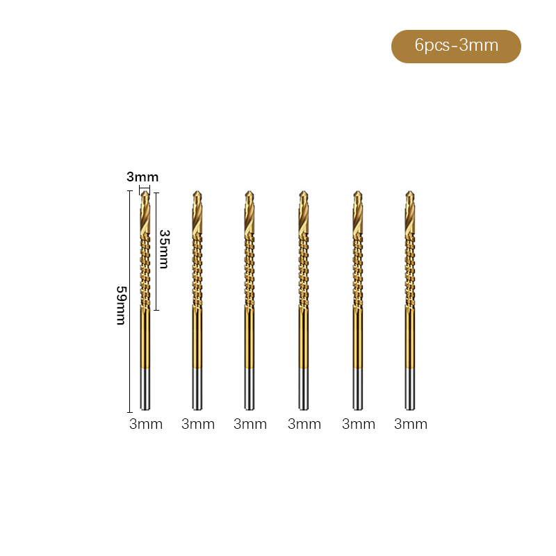 3-8mm Cobalt Drill Bit Set Spiral Screw Metric Composite Tap Metal HSS Twist Drill Bit Set for Wood Cutting Drilling Polishing: 6pcs 3mm