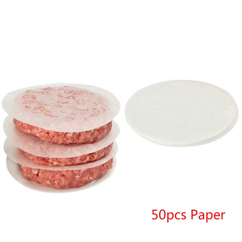 ikke-pinne kokk koteletter hamburger tidligere trykk til koteletter burger maker form kjøtt biff grille trykk til koteletter kjøttverktøy: 50 stk papir