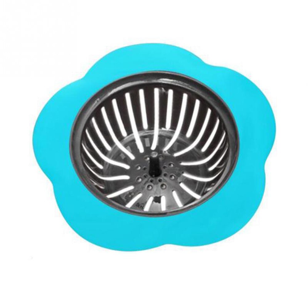 Blume Geformt Silikon Waschbecken Sieb Dusche Waschbecken Kanalisation Abdeckung Ablauf waschbecken Filter Kunststoff Küche Waschbecken Stopper badewanne Haar Filter: Blau