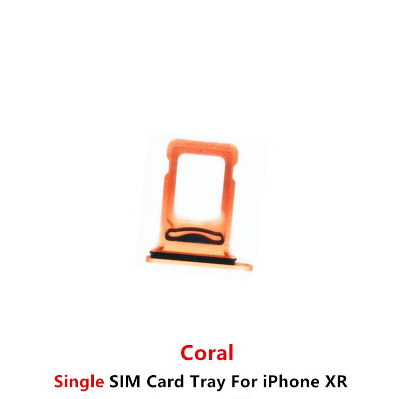 Single Double SIM Card Tray Holder Slot For iPhone XR SIM Holder Slot Tray Container Adapter Replacement Part: Coral Single SIM