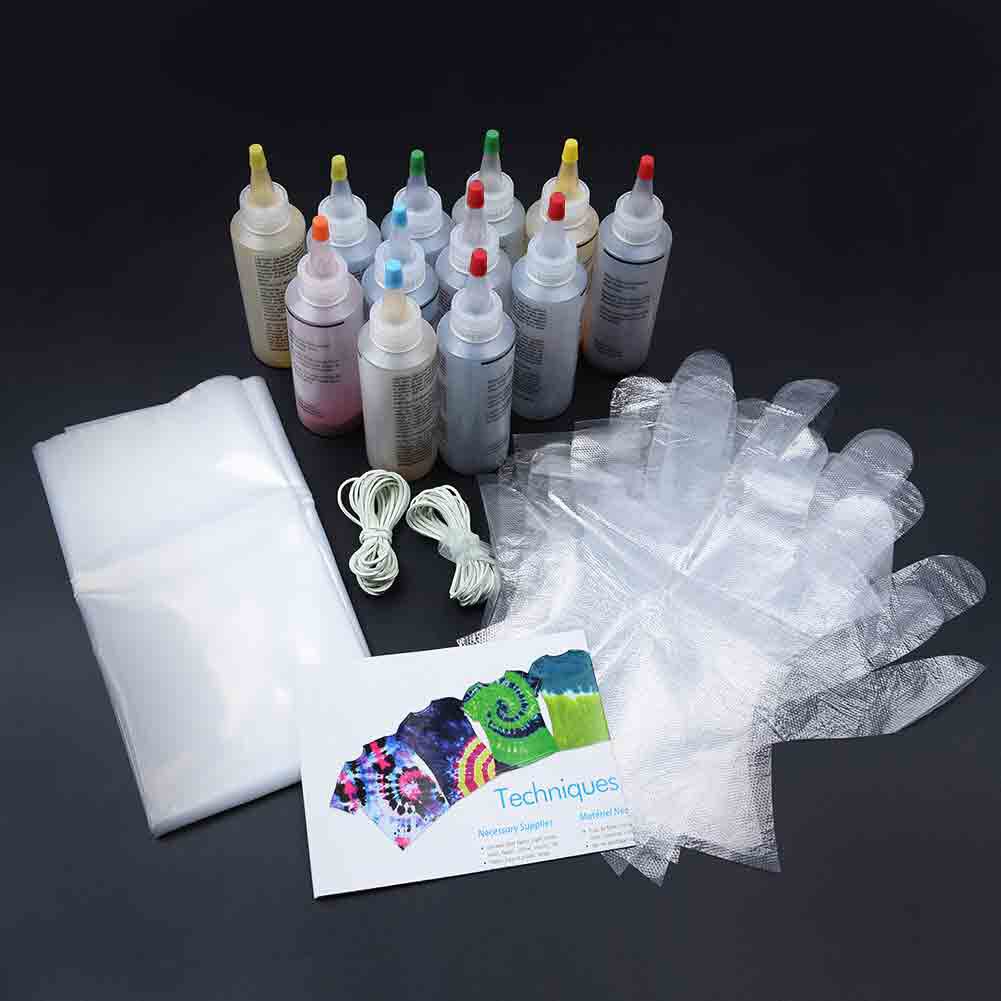 Kit de tinte permanente para ropa, Kit de tintes de colores brillantes, 5 colores, DIY