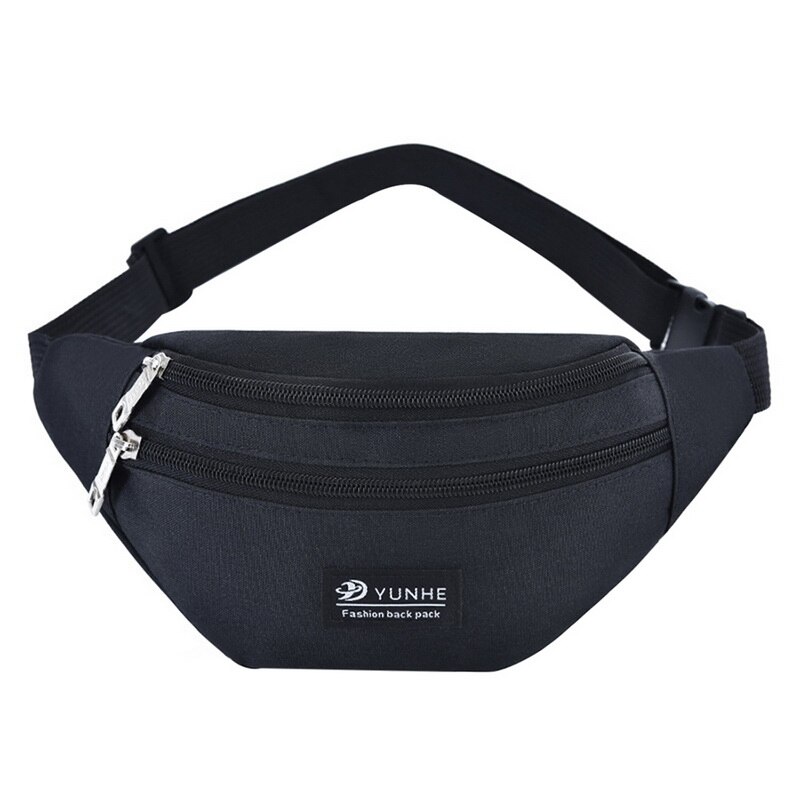 Oxford Tuch Taille Tasche männer Und frauen Universal Fanny Pack Sport Reise Outdoor Einfarbig Brust Taschen: BLACK