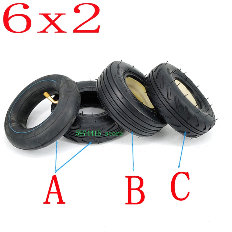 6x2 Pn6x2 pneu pneumatique chambre à air 6X2 pneu solide pour Scooter électrique fauteuil roulant camion utilisation 6 "pneu pneu F0 chariot pneumatique