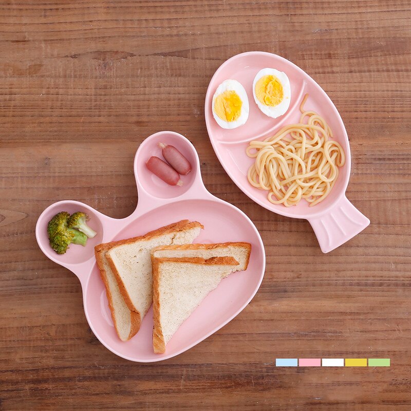 Ceramic children plate baby tableware cute cartoon kindergarten home breakfast plate grid plate biscuit fruit plate