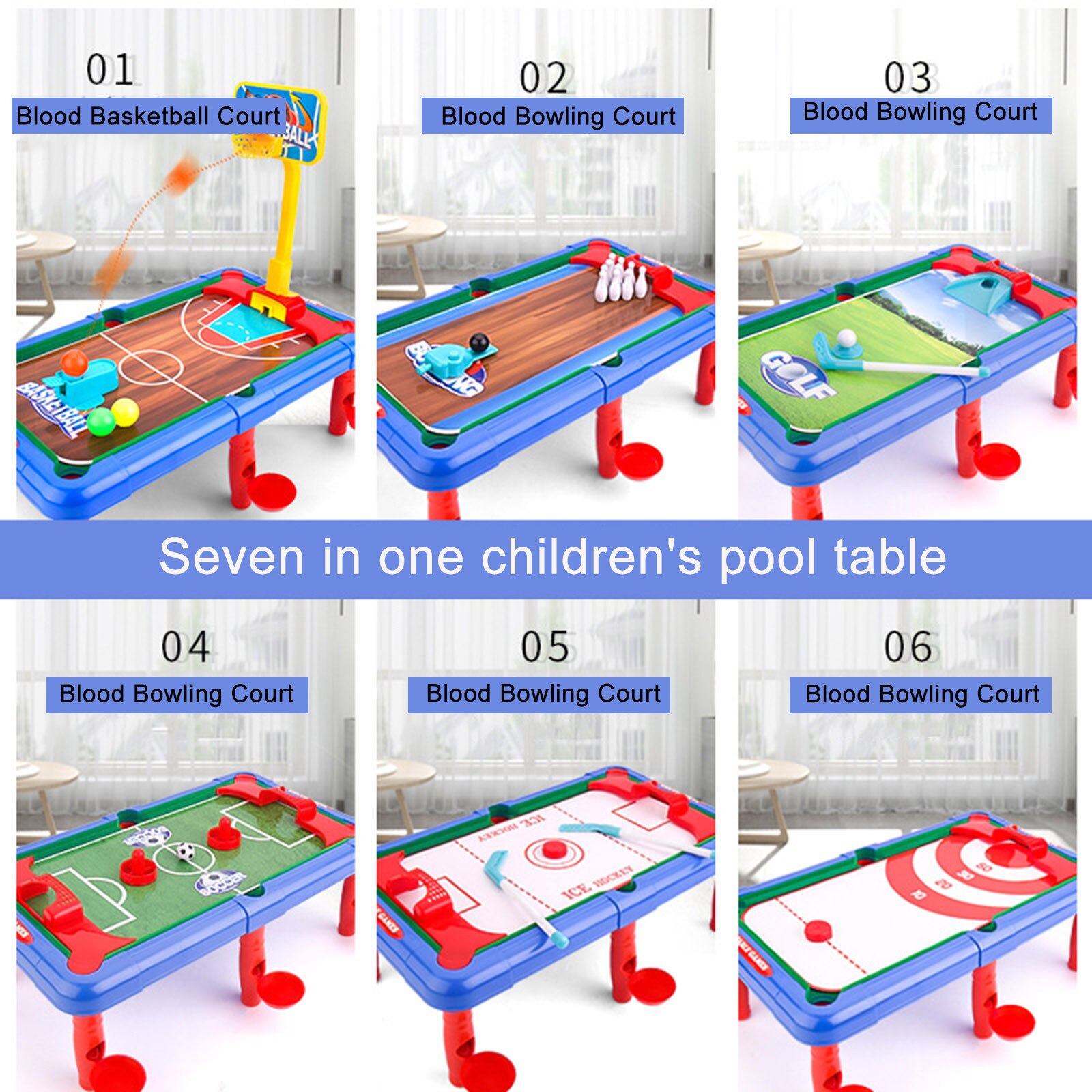 Children's toy mini pool table advanced desktop billiards and curling basketball and golf multi-function table гарри 40*