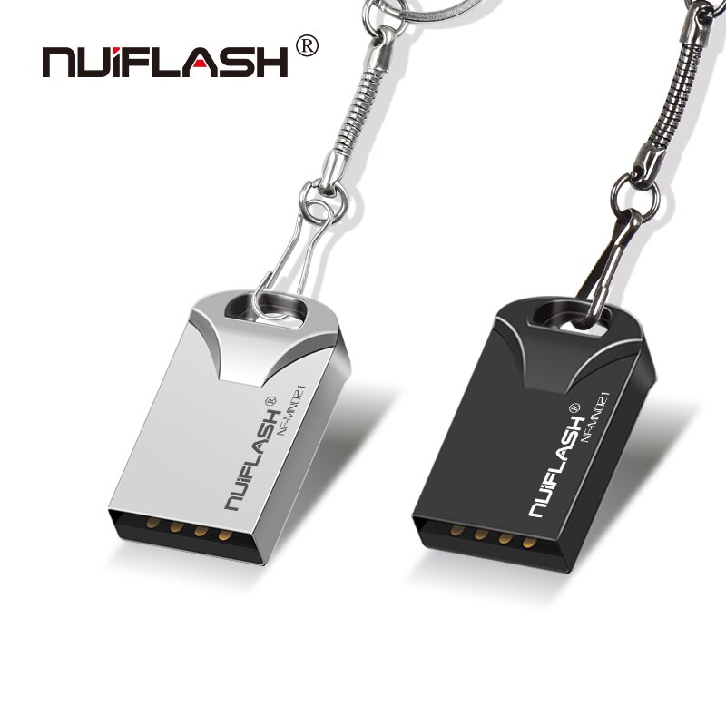 Nuovo nuiflash del metallo mini usb flash drive 64GB 32GB 16GB 8GB 4GB Pen Drive portatile 128GB usb 2.0 del usb del bastone di Memoria flash disk