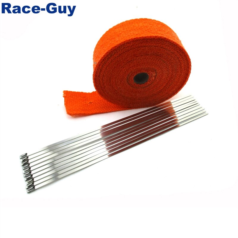 Rollo de cinta térmica de aislamiento térmico para tubo de escape, envoltura de tubo de escape, Lava Rock, naranja, 2 &quot;x 50 pies