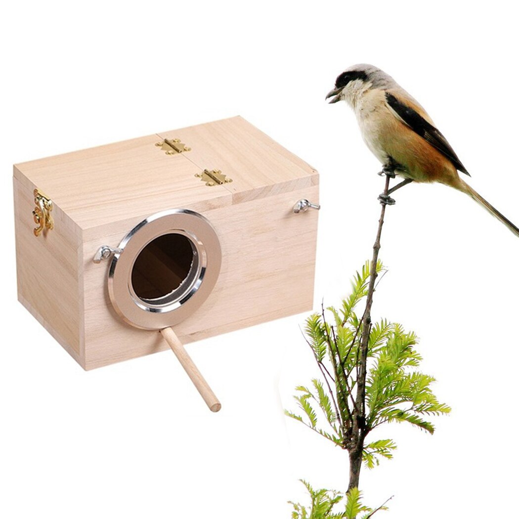 Bird Nest Box Practical Wood Budgie House Small Bird Breeding Box Bird House Wood Breeding Box for Lovebirds Parrotlets