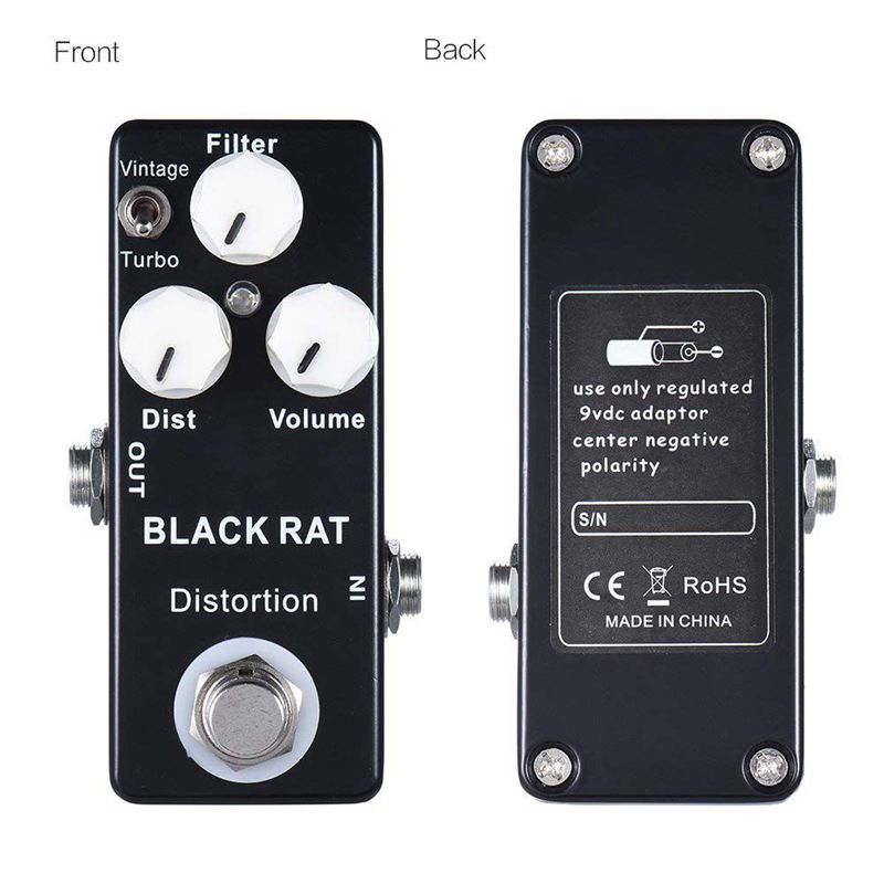 Mosky Black RAT-Pedal de efectos para guitarra, Mini, distorsión