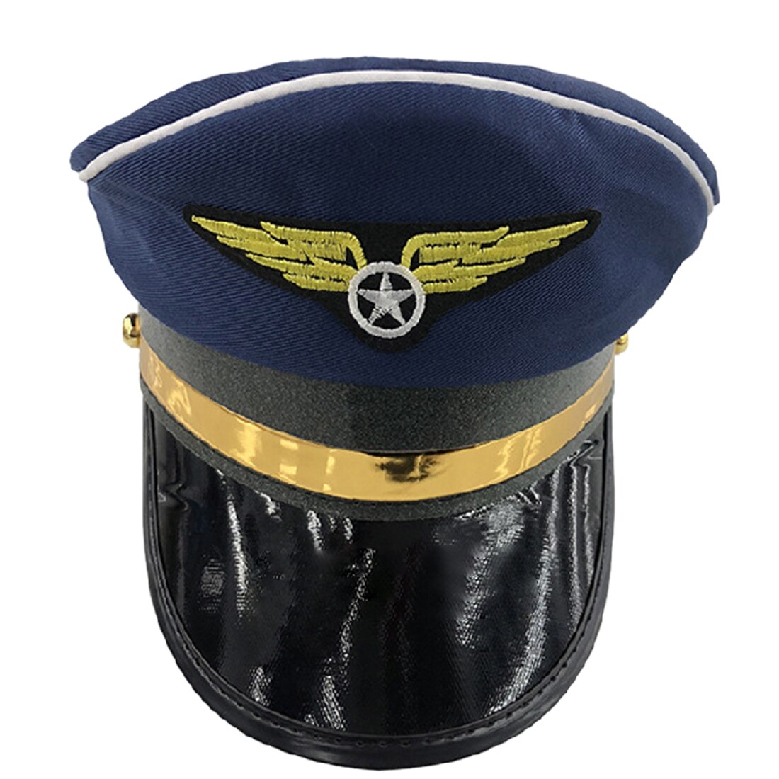 1Pcs Kinderen Vlucht Cap Pretend Play Captain Pilot Hoed Rollenspel Speelgoed Voor Kids Boys -Marineblauw/Zwart: Deep Blue