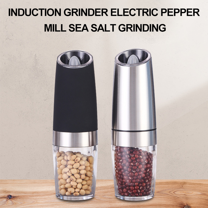 Electric Salt and Pepper Grinders Automatic Gravity Herb Spice Mill Adjustable Spices Grinder with LED Light Kitchen Tools