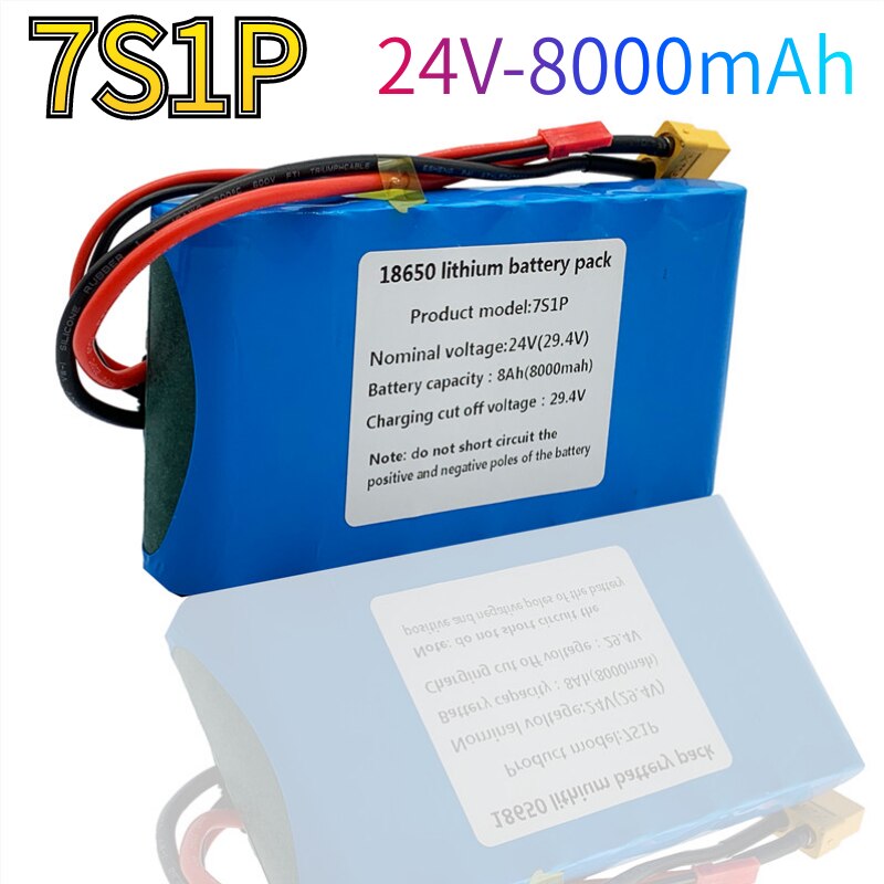 New7s1p 24V 8000mah 18650 lithium ion battery pack is suitable for scooter toy bicycle with built-in BMS and charger sales
