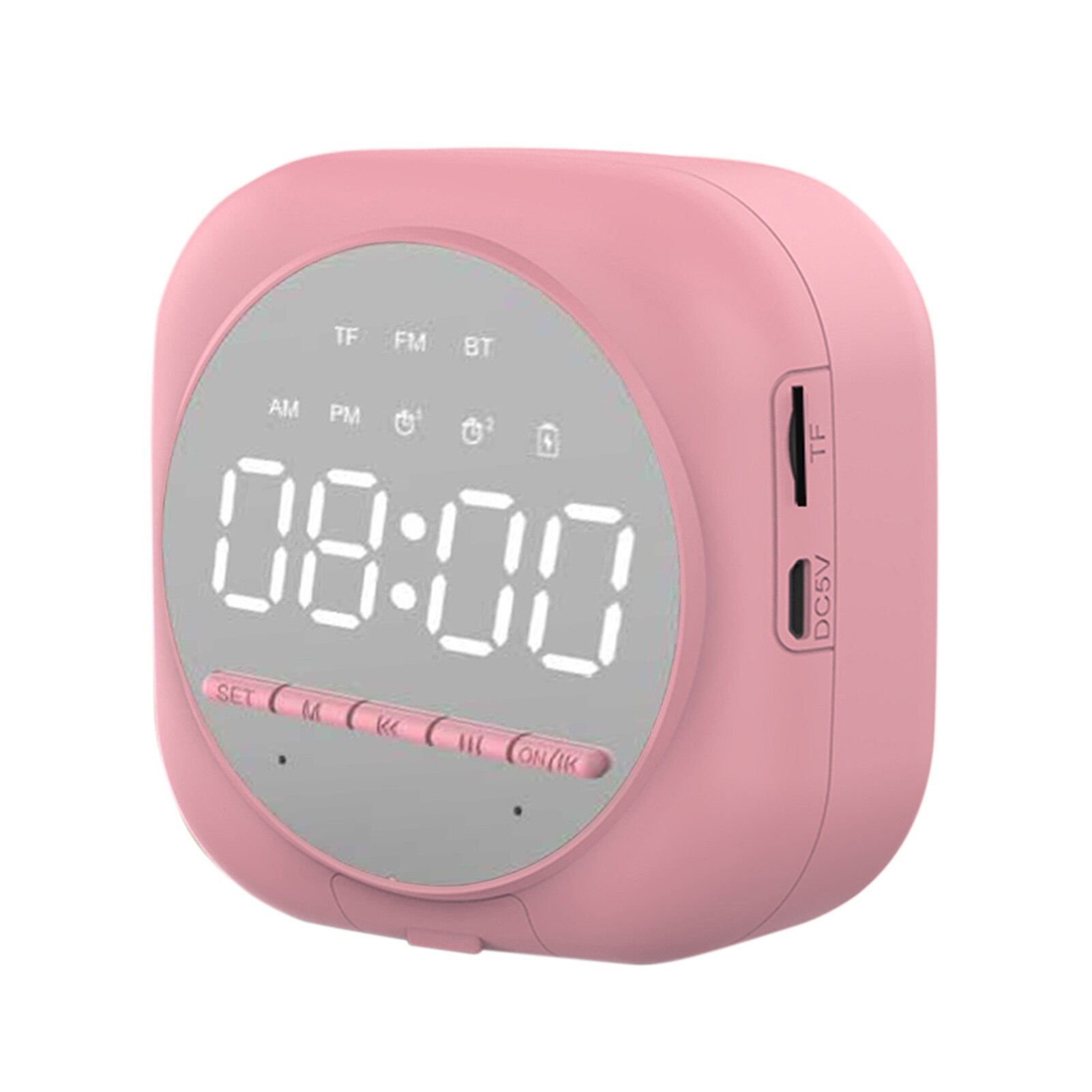 Wekker Bluetooth Luidspreker Nachtlampje Speaker MP3 Speler Mini Led Scherm Spiegel Speakers Kaart Klok Wekker Geluid
