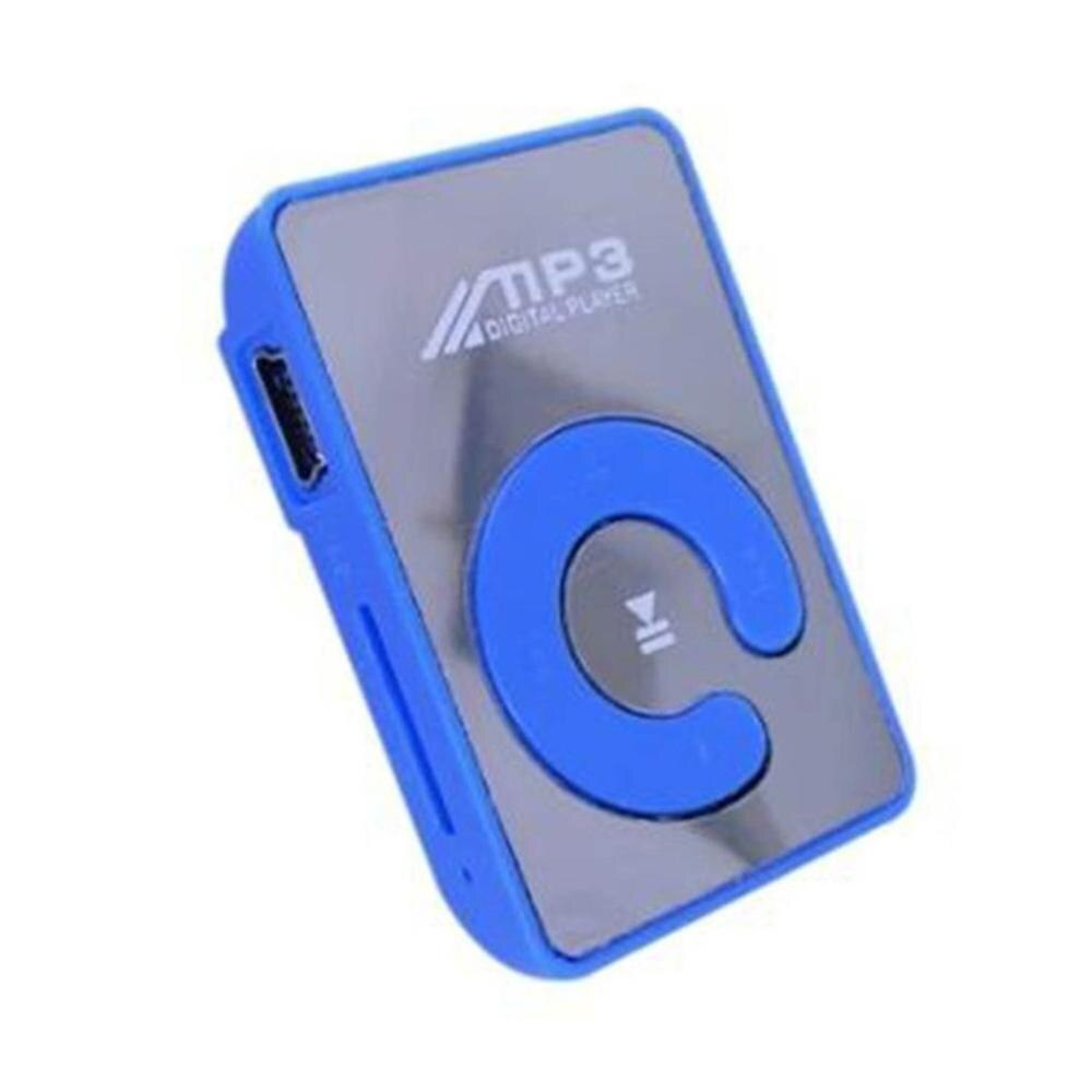 Kleine Formaat Draagbare MP3 Speler Mini Lcd-scherm MP3 Muziekspeler Ondersteuning 32 Gb Geen Scherm Spiegel MP3: blue