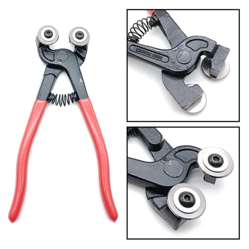 SPEEDWOX 10Pcs Heavy Duty Glas Mozaïek Tangen Tegel Snijden Tangen Set Met Pincetten Schrapers Dubbelzijdige Haak Spatel Spons Lederen Rits Tas Gebrandschilderd Glas Gereedschap Mozaïek Gereedschap