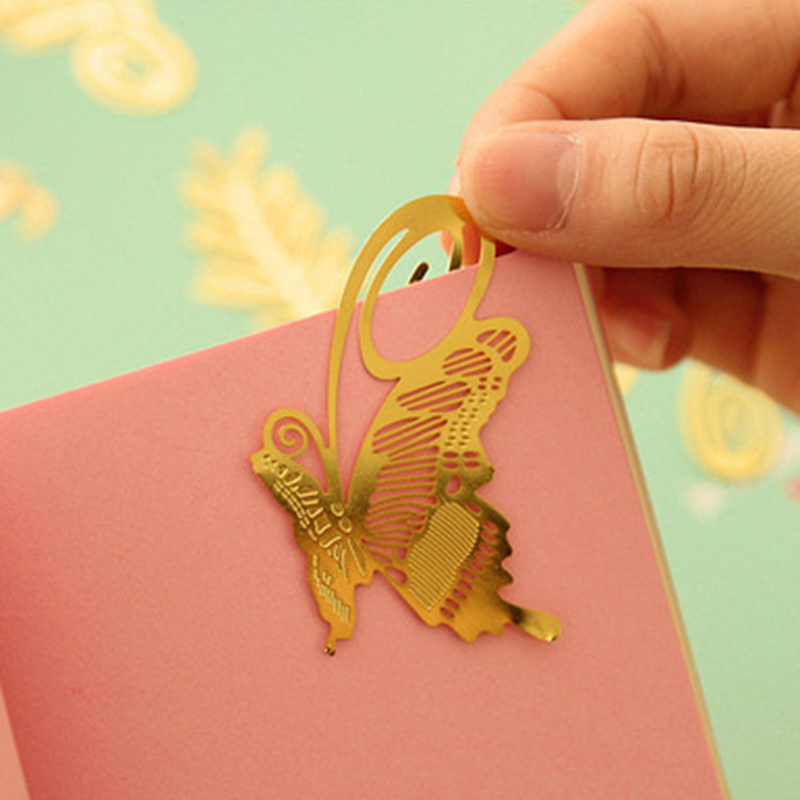 Marcapáginas de latón con forma de mariposa, marcador con forma de libélula, Marcadores de libro, promocional, 1 Uds.