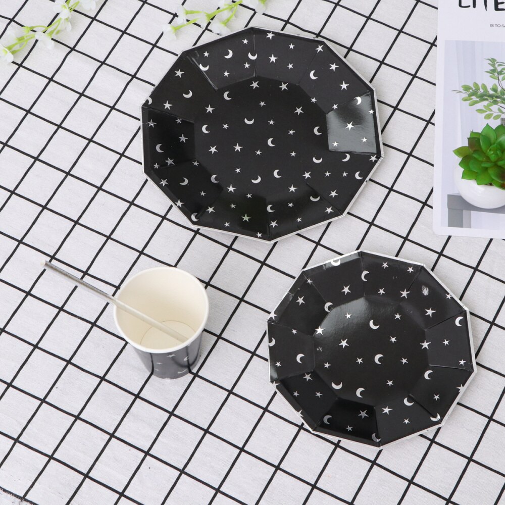 48pcs Disposable Paper Plates Party Supplies for Wedding Baby Shower Festival Birthday