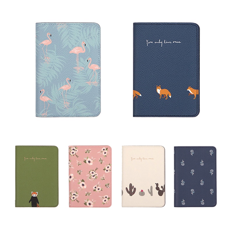 BONAMIE-funda de pasaporte con estampado de flamenco, patrón de animales, porta pasaporte de viaje, bolsas para billetes de avión, funda para tarjeta de identificación