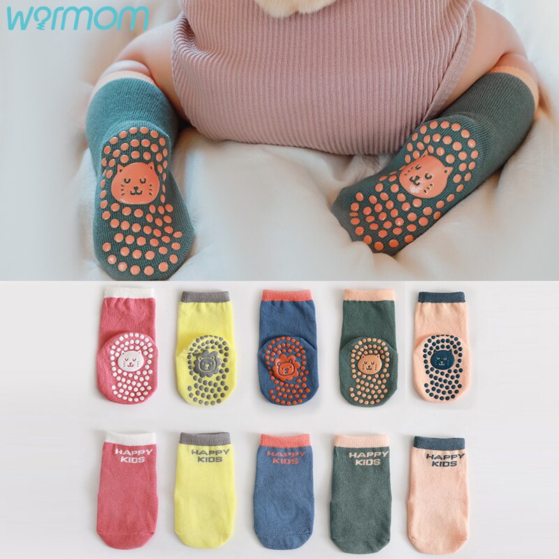 Warmom Cartoon Pasgeboren Baby Sokken Anti Slip Rubber Sokken Voor Meisjes Jongens Katoen Peuter Boot Voor Zomer Lente Calcetines