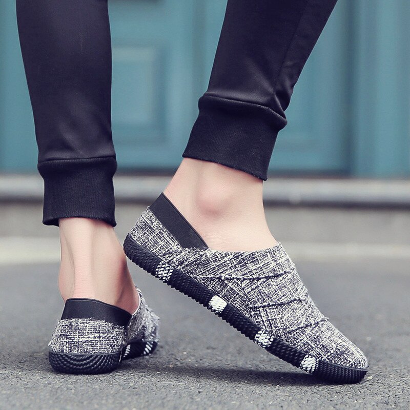 PUPUDA uomo scarpe Casual espadrillas traspiranti uomo Slip On mocassini scarpe comode Sneakers uomo moda scarpe di tela mocassini M