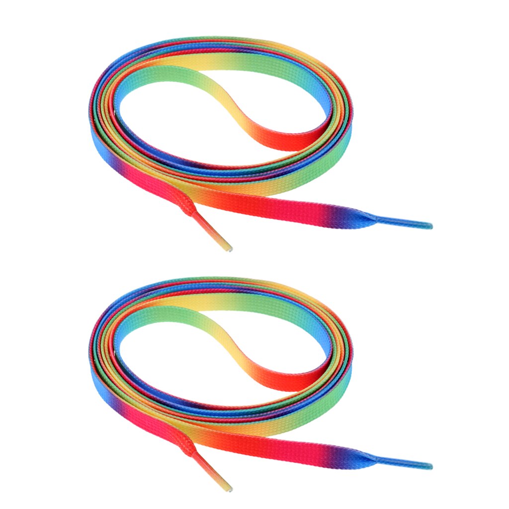 1 paio di stringhe per lacci sportivi tutto'aperto per pattini a rotelle uomo e donna 180cm: arcobaleno