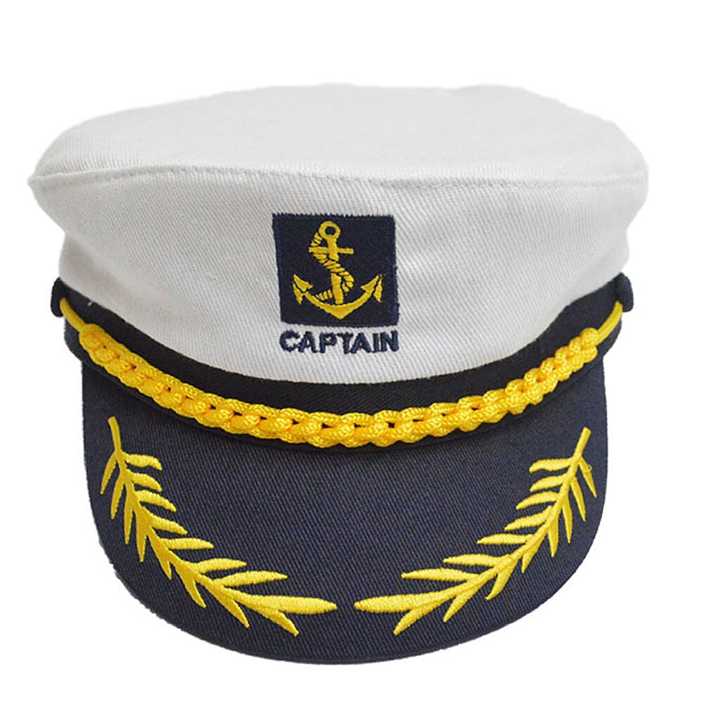 Sømandsskib båd kaptajn hat navy marins admiral justerbar kasket: W h
