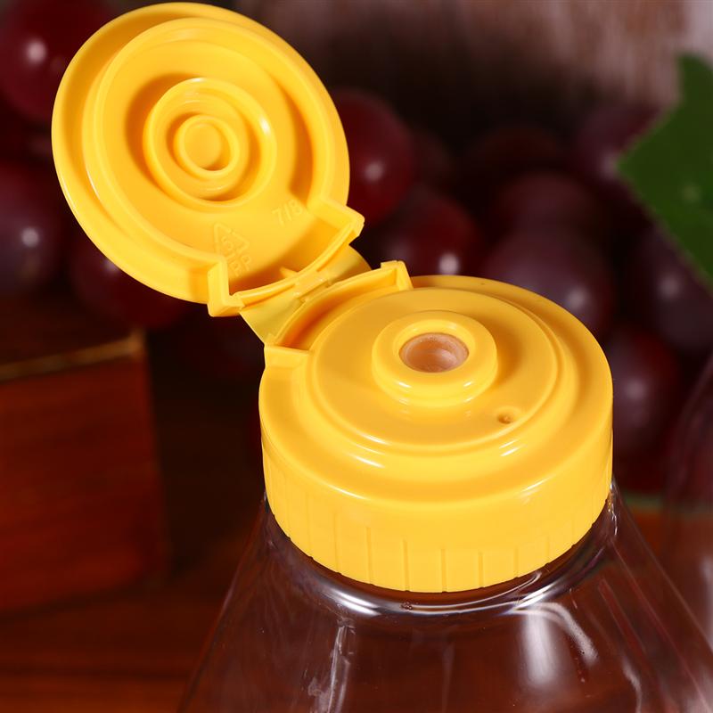 4pcs Transparent Plastic Honey Bottle Food Packaging Bottle Honey Jar With Lid Honey Bottle Jam Container Home (500g Capacity)