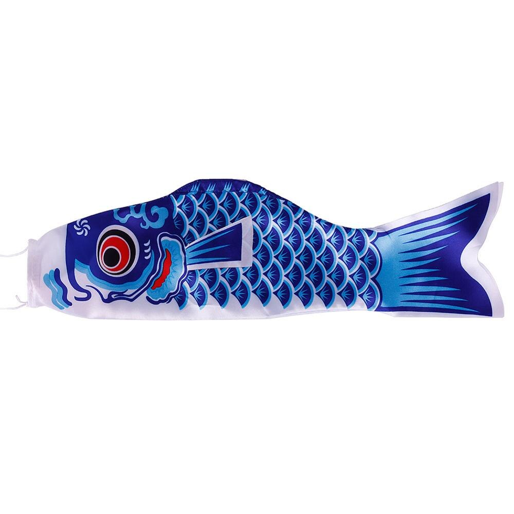 Japanischen Stil 40/70/100 CM Koinobori Karpfen Wind Fahnen Koinobori Bunte Karpfen Flagge Hängen Zauberstab Wohnkultur: Blau / 100 cm